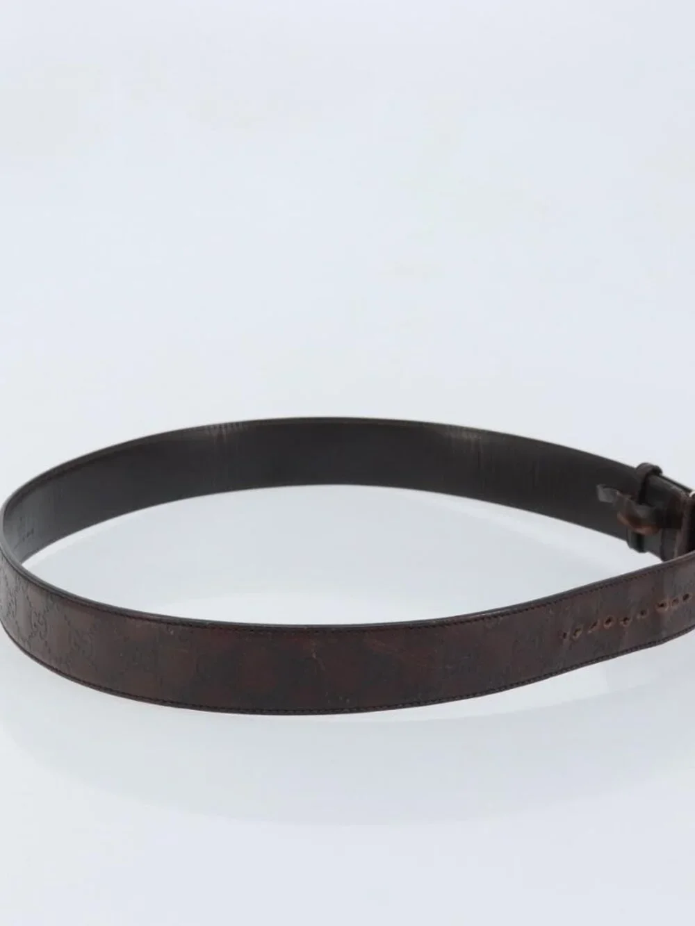 GUCCI GG Canvas Guccissima Belt Leather 45.3